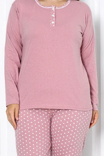 Royalfashion Pyjama Femme en Coton 2-Pièces à Pois TAILLE PLUS