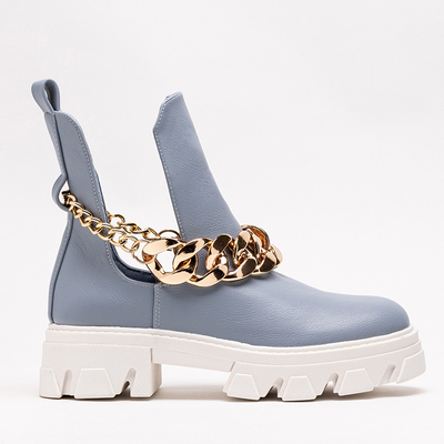 Bottes bleues pour femmes avec chaîne Tenkay - Chaussures