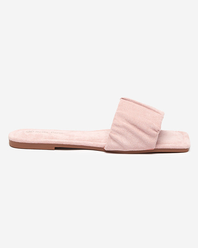 OUTLET Chaussons plats femme en éco-daim rose Nesico - Souliers
