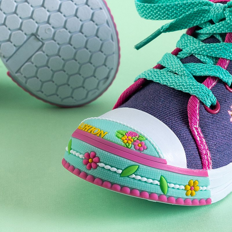 Baskets enfant violettes avec décorations Nizat - Footwear
