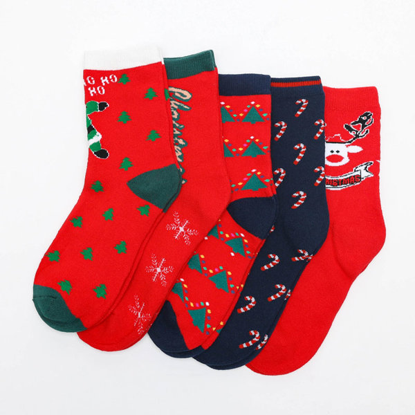 Lot de 5 chaussettes de Noël longues - Sous-vêtements
