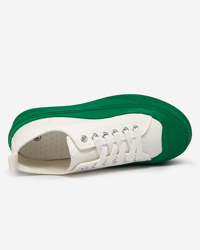 OUTLET Baskets femme blanches et vertes Nerikas - Footwear