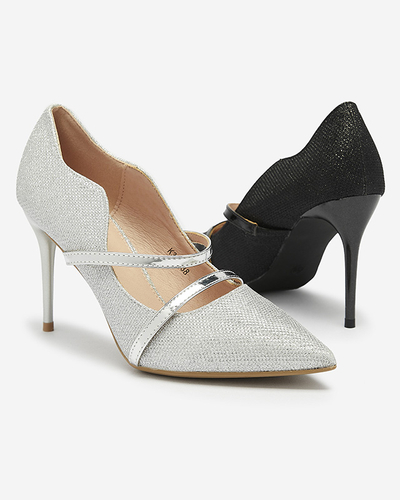 Escaliers à talons aiguilles argentés pour femmes avec paillettes Esleea - Chaussures