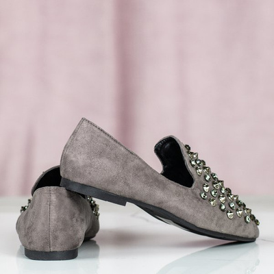 Mocassins gris avec clous et pierres Dilli - Chaussures 1