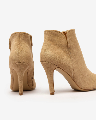 Royalfashion Bottes à talon aiguille pour femmes marron clair Amalenika