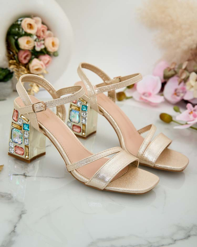 Royalfashion Sandales à talon Solepte strass pour femme