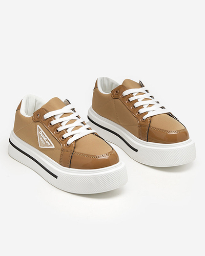 OUTLET Chaussures de sport marron clair pour femme sur semelle plus épaisse Rall-Shoes