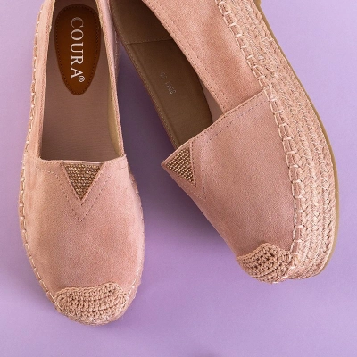 OUTLET Espadrilles roses pour femmes avec zircons cubiques Asira - Chaussures
