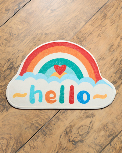Royalfashion Tapis de paillasson coloré avec arc-en-ciel 40x60