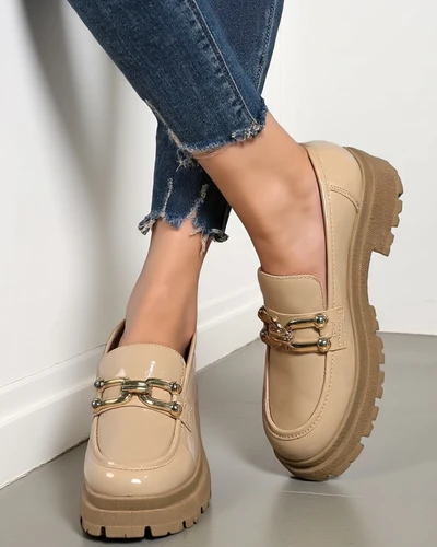 Royalfashion Mocassins en cuir verni pour femmes Arieda