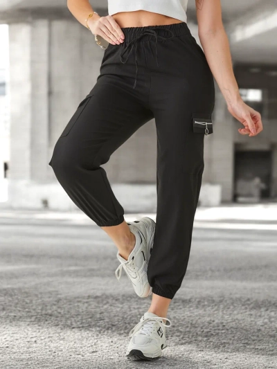 Pantalons cargo pour femmes Royalfashion avec élastique au bas des jambes