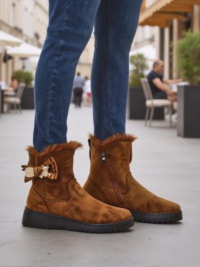 Bottes de neige Royalfashion pour femmes avec un nœud Kiebbi