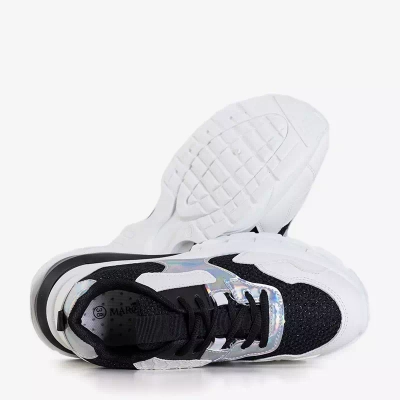 OUTLET Baskets de sport noires pour femmes avec inserts holographiques Agapila - Chaussures