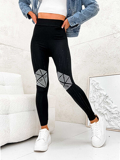 Royalfashion Leggings pour femmes avec zircons