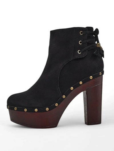 Royalfashion Bottines pour femmes à talon bloc Bezollos