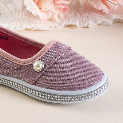 Ballerines enfants roses à décor Vual - Chaussures