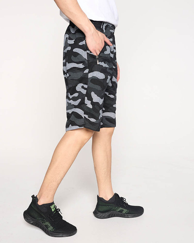 Pantalon de survêtement noir à motif camouflage pour homme - Vêtements