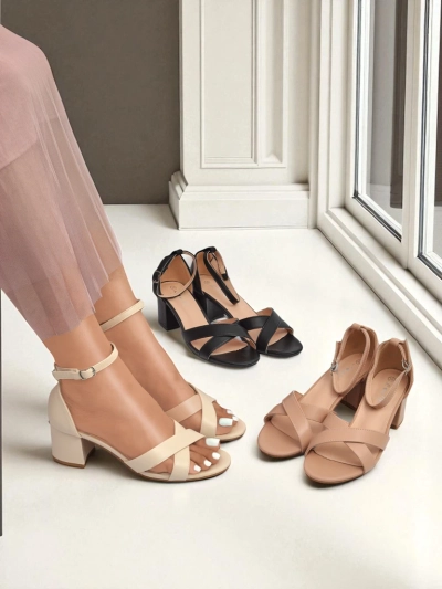 Sandales femme Royalfashion à petit talon bloc Eleganza Strap