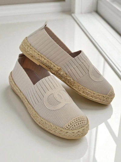 Aurelia Espadrilles Royalfashion Beige – Chaussures plates à enfiler pour femmes