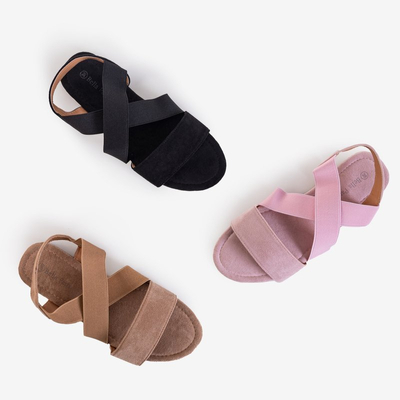 Sandales éco-daim noires pour femmes Wiledan - Chaussures