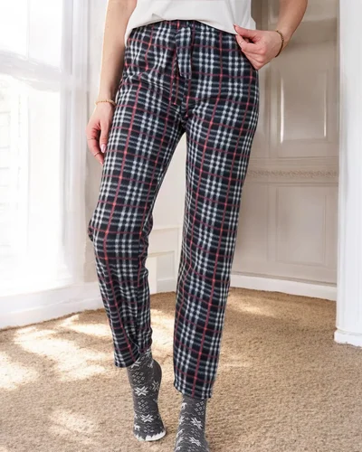 Pantalon à carreaux de Noël en coton pour femmes Royalfashion