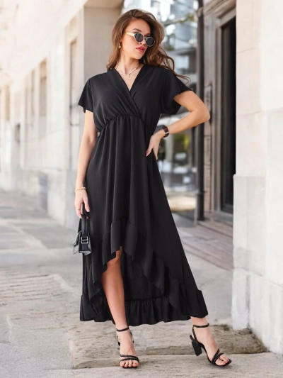Robe midi Royalfashion pour femmes avec un ourlet asymétrique