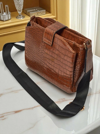 Petit sac à main verni pour femme en cuir écologique Gilded Night