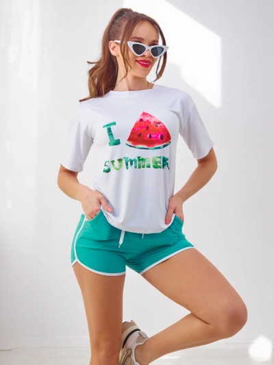 Ensemble de sport Royalfashion pour femmes avec t-shirt et shorts Pastèque