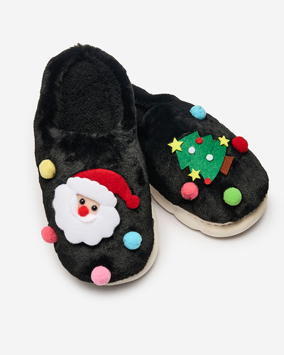 Royalfashion Chaussons de Noël pour femme en noir Fertemse
