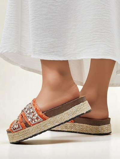 Royalfashion Mules pour femmes avec ornements Candy Candy