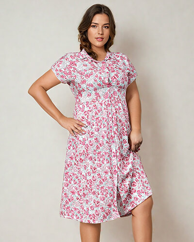 Royalfashion Robe midi à motifs floraux pour femme