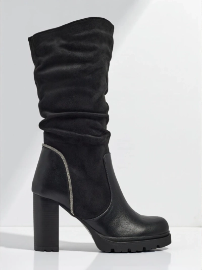 Bottines pour femmes Elyndra en éco-daim avec tige froncée