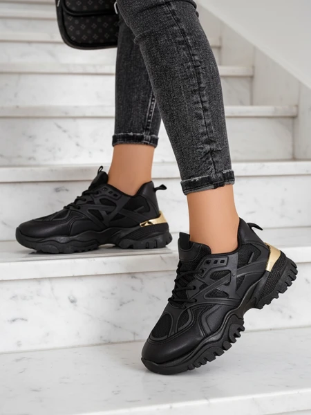 Stilosa Luma Baskets Noires pour Femmes en Cuir Écologique