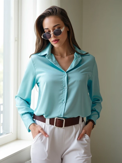 Chemise Royalfashion pour femmes a'la satin