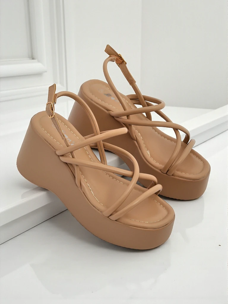 Royalfashion Sandales compensées pour femmes Skyline Straps