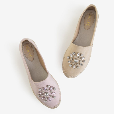 Espadrilles pour femmes rose clair avec ornements Lucil - Footwear