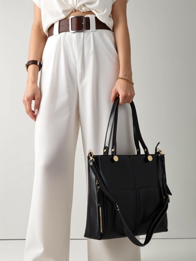 Royalfashion Sac à main élégant pour femmes, grand, avec poches