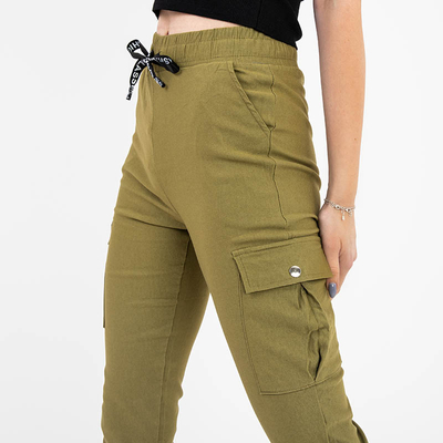 Pantalon cargo vert pour femmes - Vêtements