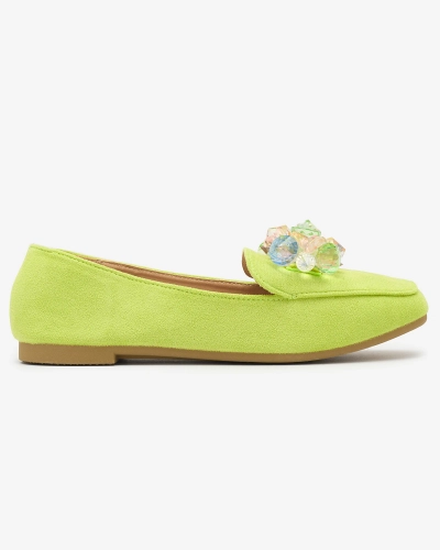 Mocassins en éco-suède vert pour femme Gepossa- Footwear