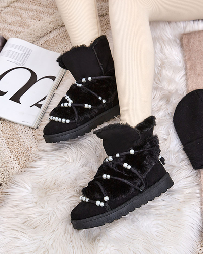 Royalfashion Bottes de neige pour femmes avec perles Cuvilav