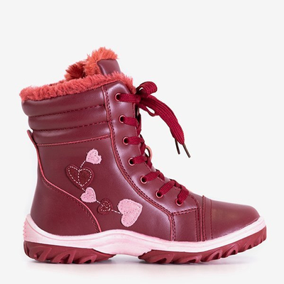 Bottes de neige pour enfants marron avec coeurs Naqi - Footwear