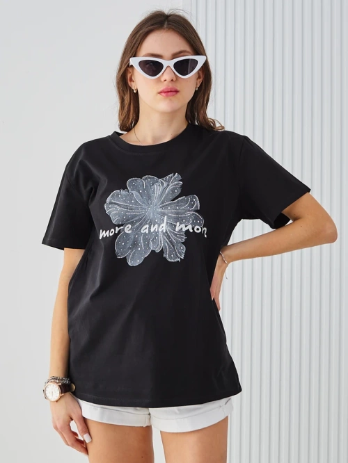 Royalfashion T-shirt en coton pour femmes More and More