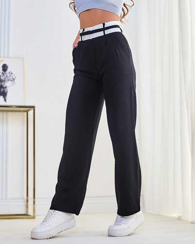 Royalfashion Pantalon large en tissu pour femme