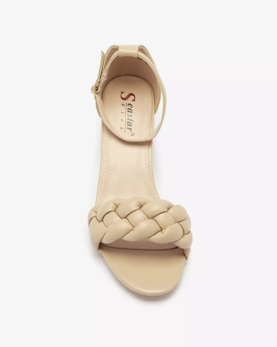 Beige Sandales à talon pour femme Marines - Footwear