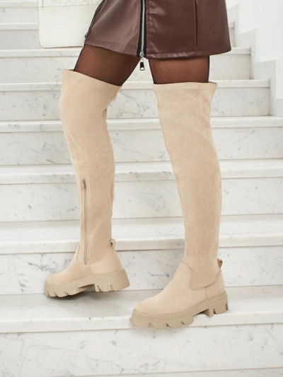 Bottes pour femmes au-dessus du genou en éco-daim Maelin