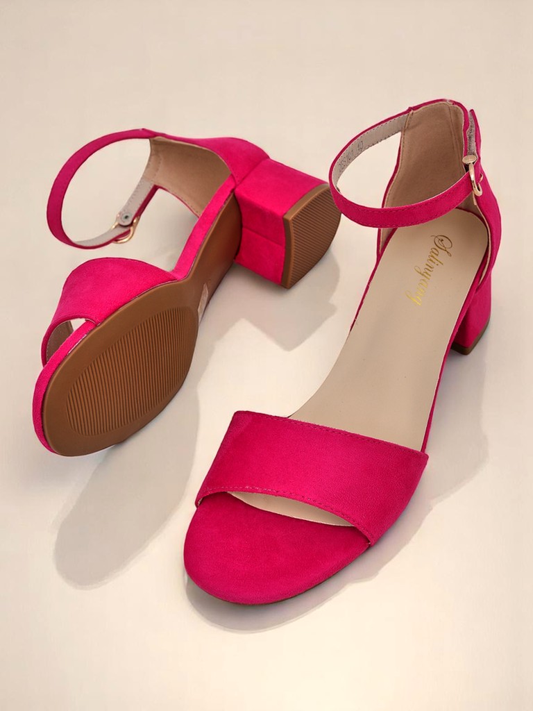 Royalfashion Sandales à talon bas pour femmes SoftHeels