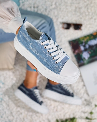 Royalfashion Baskets en denim bleu pour femme avec frottement Nerolera