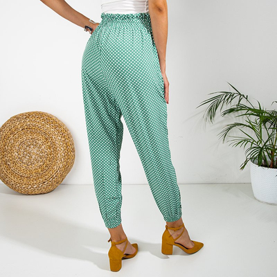 Pantalon femme vert à pois TAILLE PLUS - Vêtements