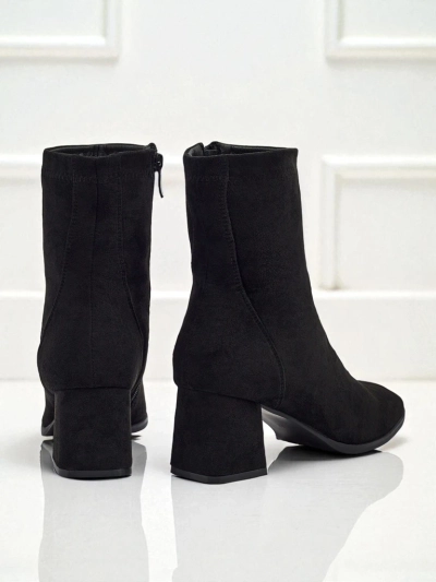 Bottines femme en éco-daim à talons épais Evron