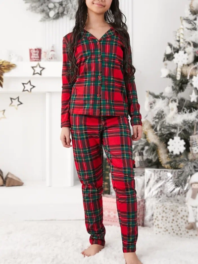 Pyjamas à carreaux en coton pour enfants Royalfashion Noël